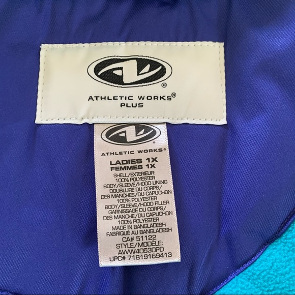 Blue/Teal Athletic Works Plus winter coat - Picture 4 of 7